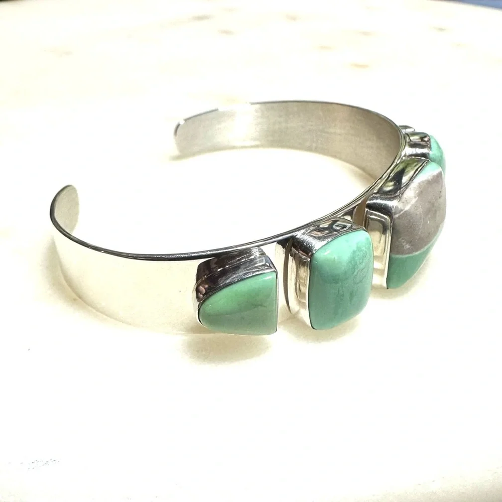 Jay King Green Variscite | Solid Sterling Silver Cuff Bracelet